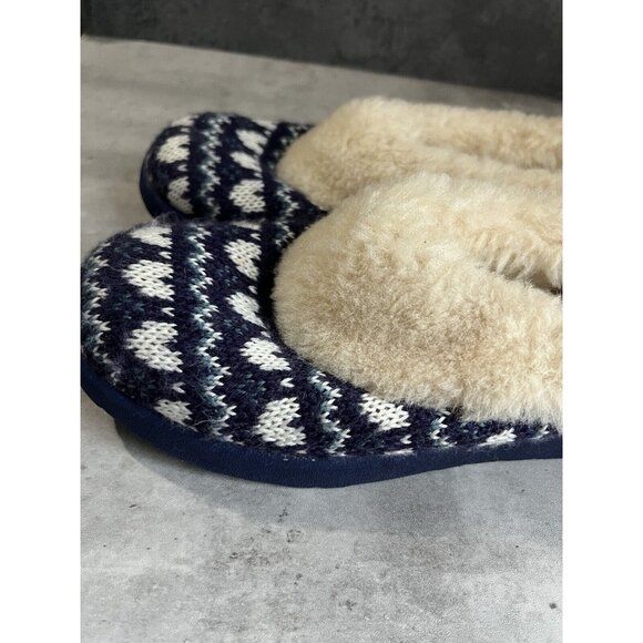 Women’s Ugg blue heart slip Ons shearling fur Lined Clogs size 6 - Picture 12 of 16
